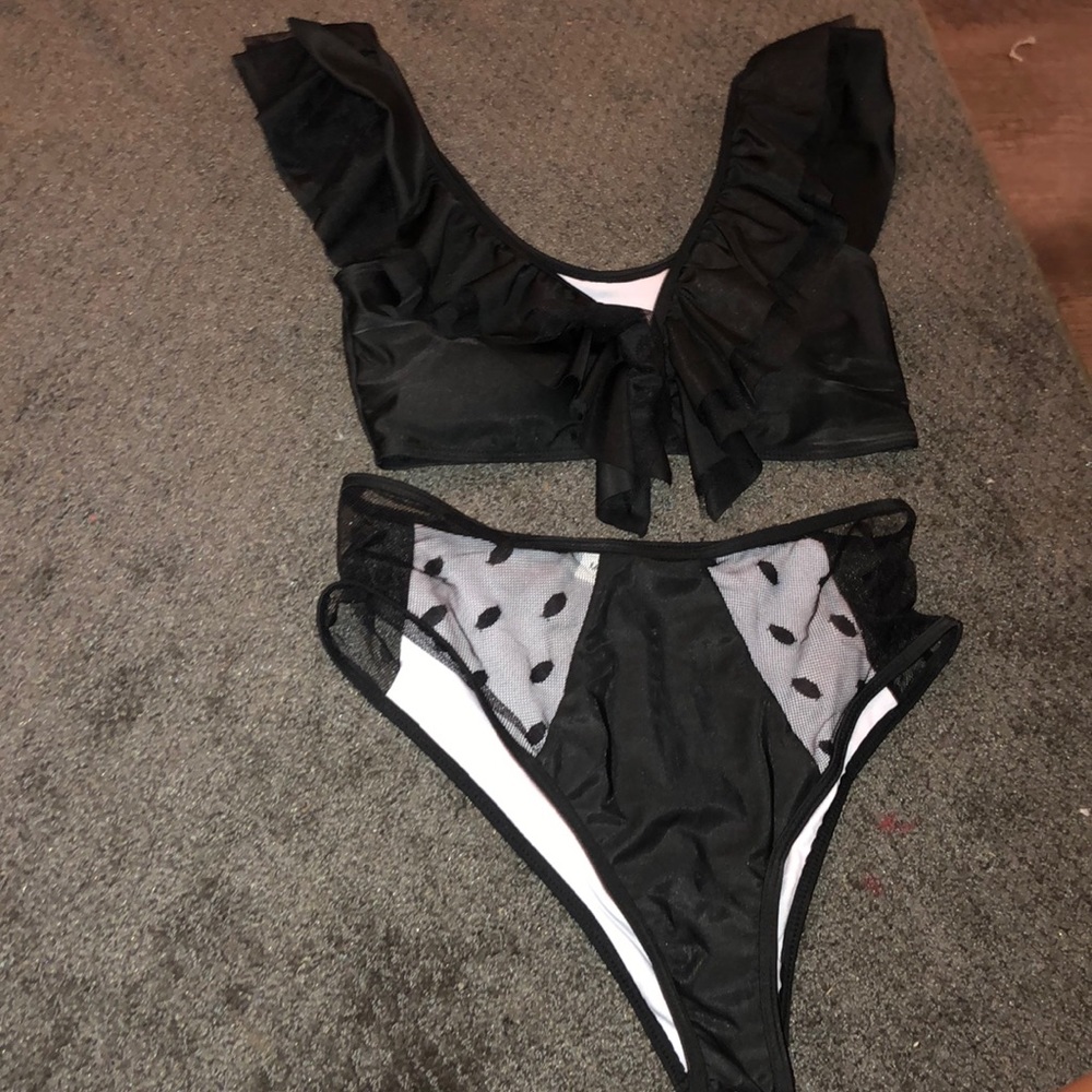 black swimsuit
